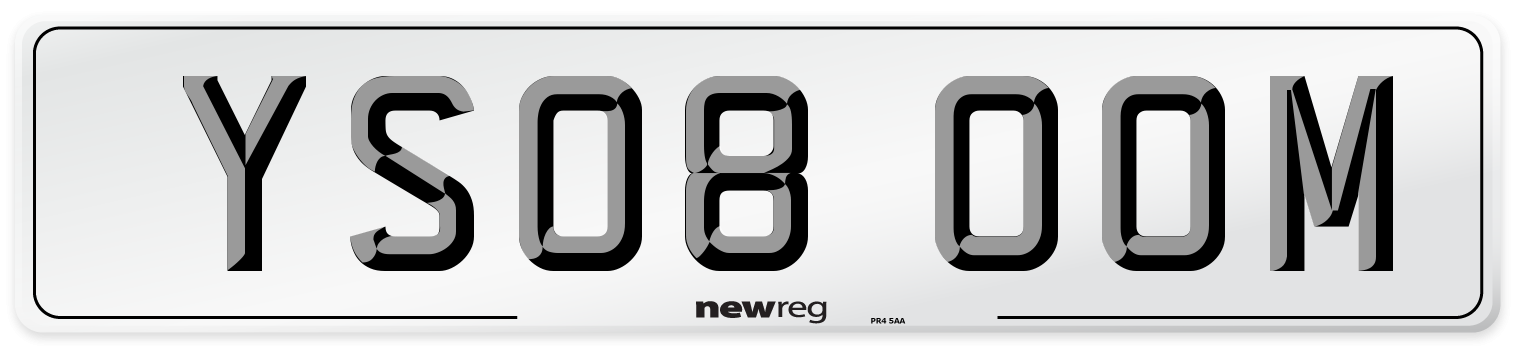 YS08 OOM Number Plate from New Reg